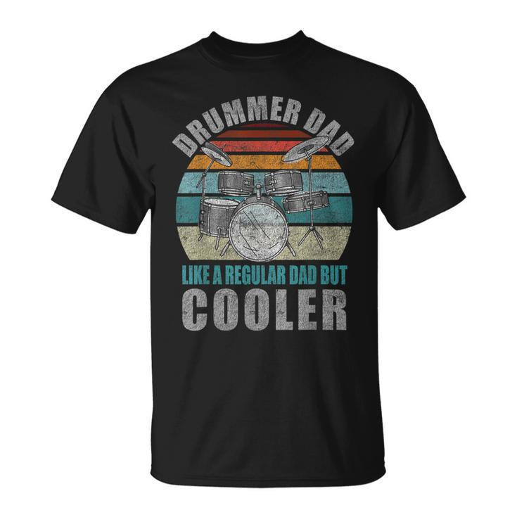 Mens Vintage Drummer Dad Like A Regular Dad For Fathers Day T-Shirt