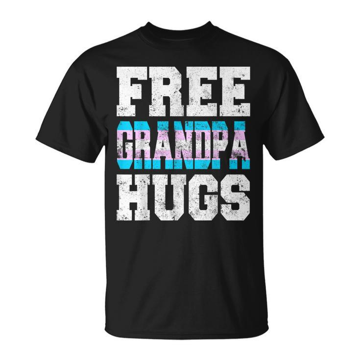 Vintage Free Grandpa Hugs Transgender Heart Lgbt Pride Month Unisex T-Shirt
