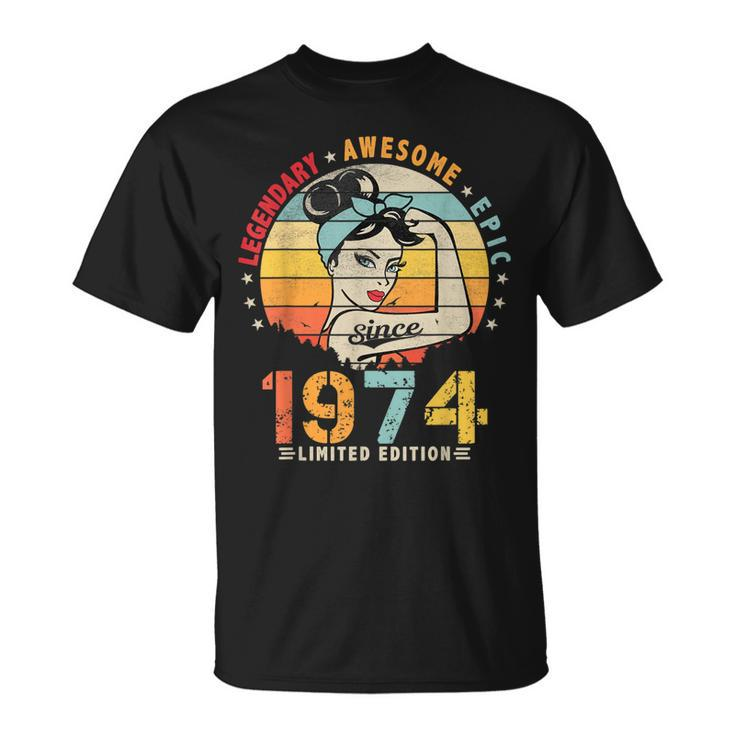 Vintage Legendary Awesome Epic Since 1974 Retro Birthday T-Shirt