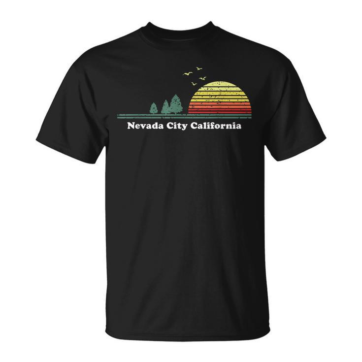 Vintage Nevada City California Sunset Souvenir Print T-Shirt