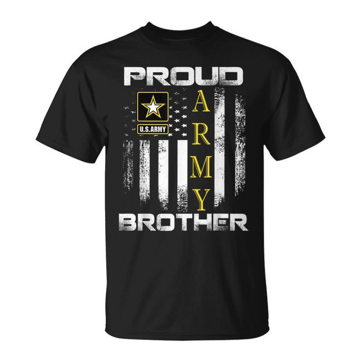 Vintage Proud Army Brother With American Flag T-Shirt