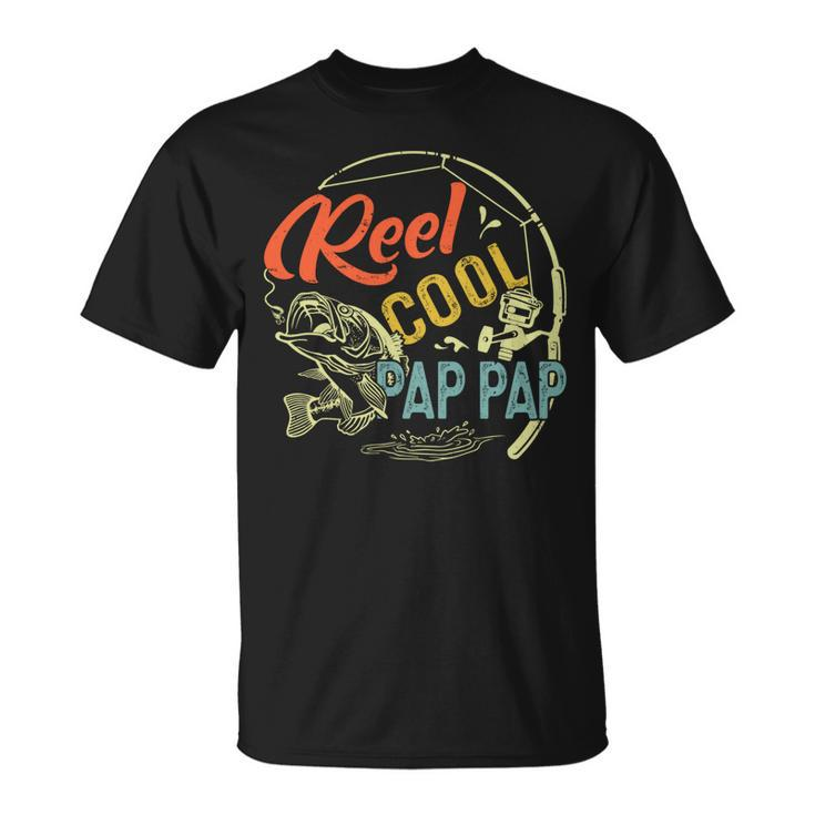 Vintage Reel Cool Pap Pap Fathers Day Fishing Fisher T-shirt