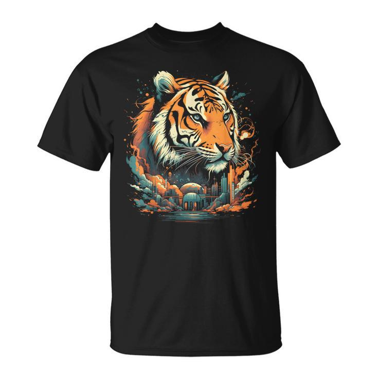 Vintage Retro Tiger Wild Cat Lover Graphic T-shirt