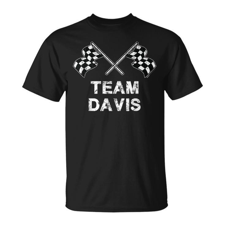 Vintage Team Davis Family Name Checkered Flag Racing Unisex T-Shirt
