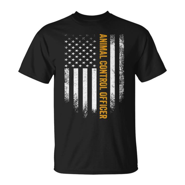 Vintage Usa Animal Control Officer American Flag Patriotic Unisex T-Shirt