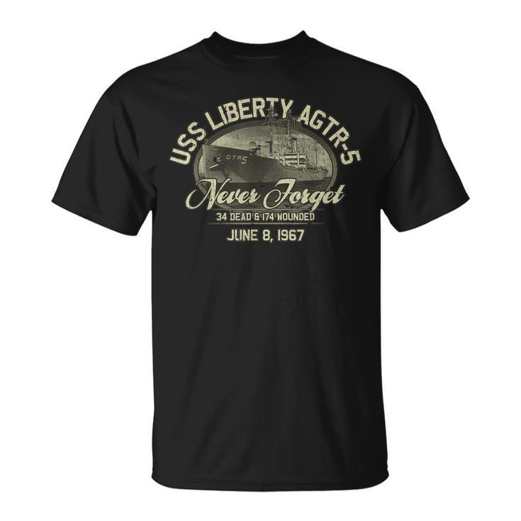 Vintage Uss Liberty Agtr-5 1967 Military Ship T-Shirt