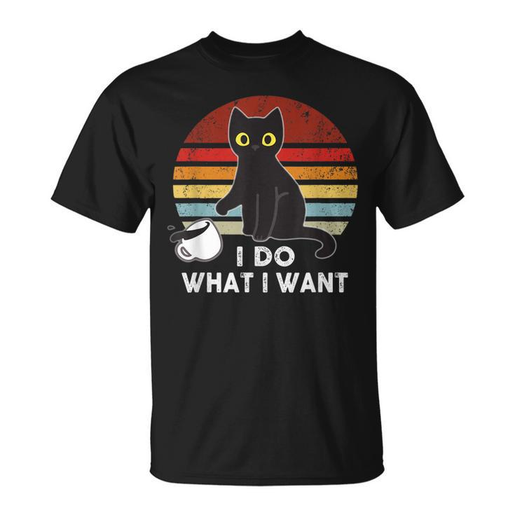 Vintage I Do What I Want Cat Love-R Dad Mom Boy Girl T-Shirt