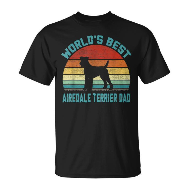 Vintage Worlds Best Best Airedale Terrier Dad Dog Lover T-Shirt