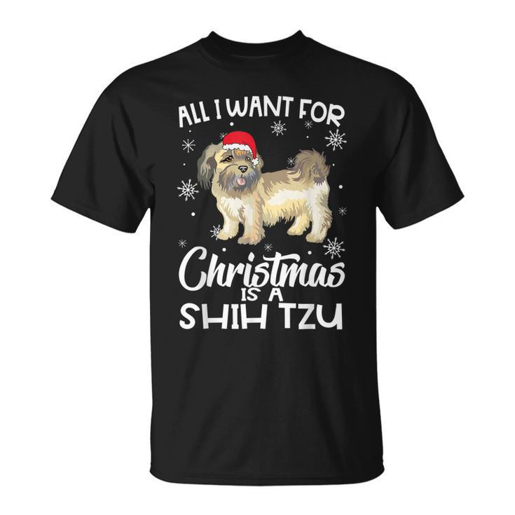 All I Want For Christmas Is A Shih Tzu Dog Lover Xmas T-shirt