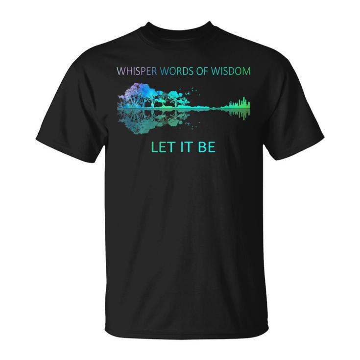Watercolor Tree Sky There Will Be An Answer Let-It Be Guitar T-Shirt