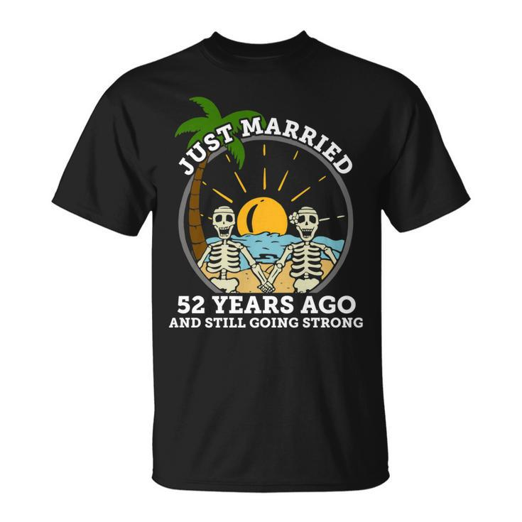 Wedding Anniversary Couple Married 52 Years Ago Skeleton T-Shirt