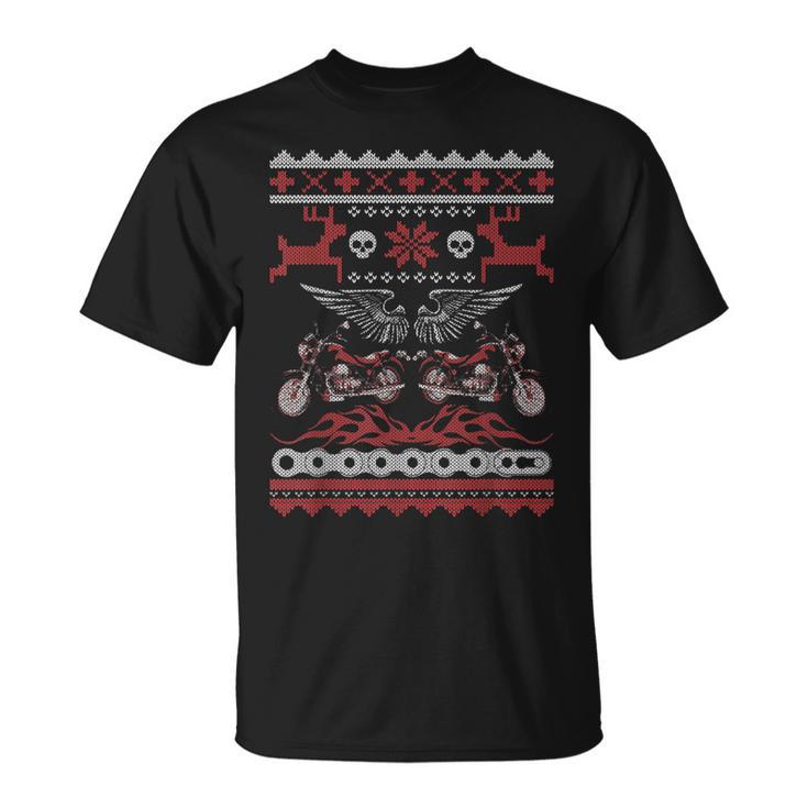 Weihnachten Motorrad Geschenk Biker Hässliche Weihnachten T-Shirt