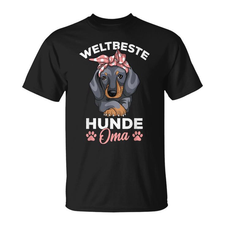 Weltbeste Hunde Oma Dackel Liebhaber Frauchen T-Shirt