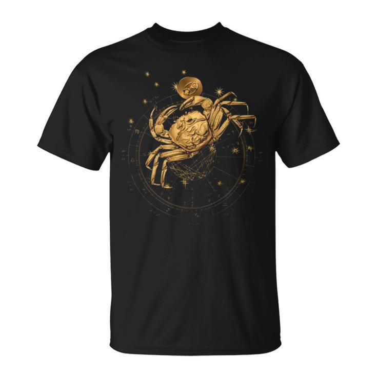 Western Zodiac Golden Cancer The Crab Unisex T-Shirt
