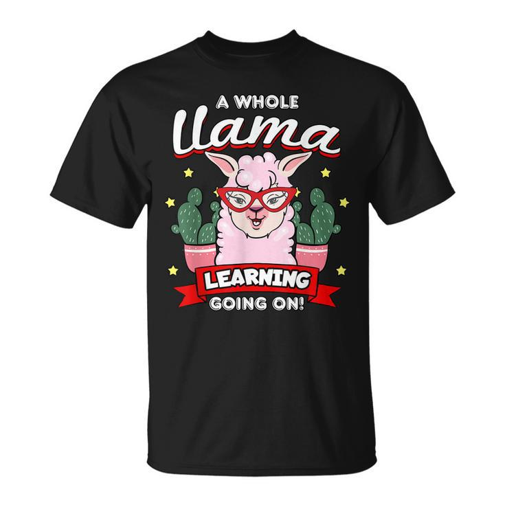 A Whole Llama Learning Going On Cute Teacher T-shirt