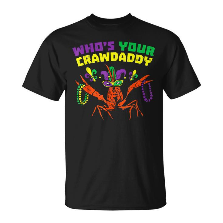 Whos Your Crawdaddy Crawfish Jester Beads Mardi Gras V2 T-shirt