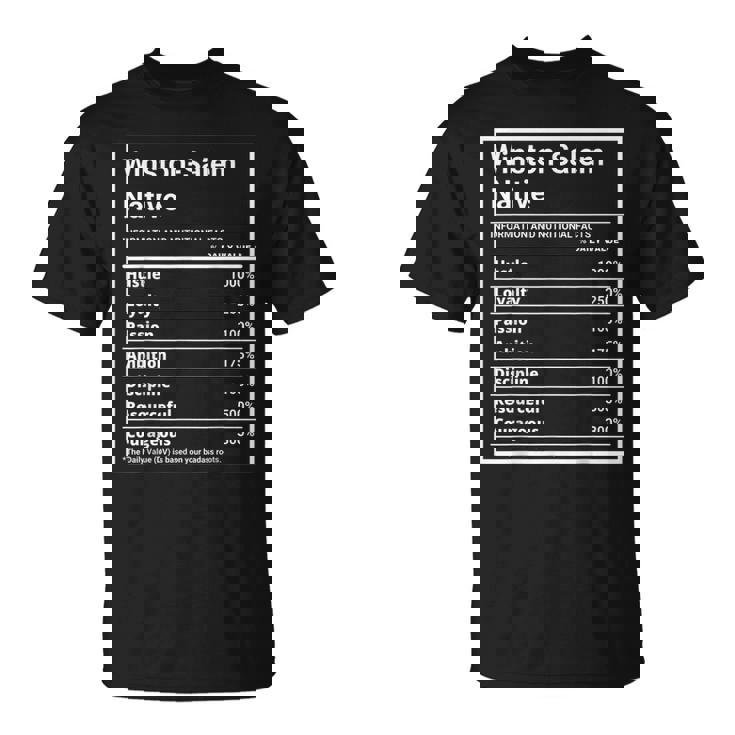 Winston-Salem Native Funny Nutrition Pride Unisex T-Shirt