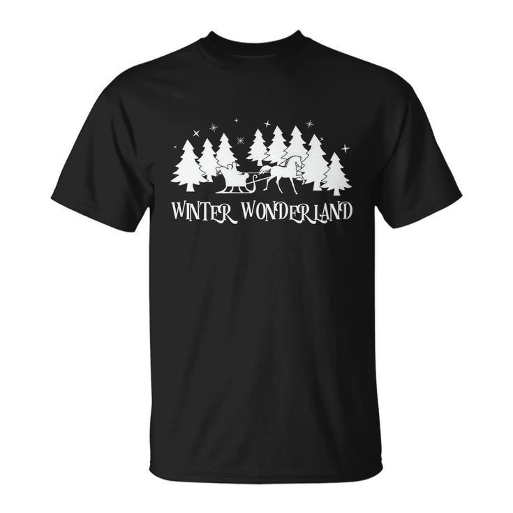 Winter Wonderland Reindeer Car Christmas Tree Pajama Xmas Gift Unisex T-Shirt
