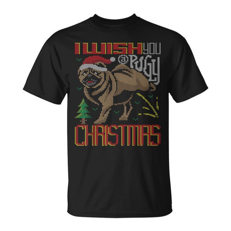I Wish You A Pugly Christmas Dog Pug Ugly Christmas Sweater T-shirt