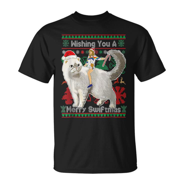 Wishing You A Merry Swiftmas Ugly Christmas Sweater Big Cat T-shirt