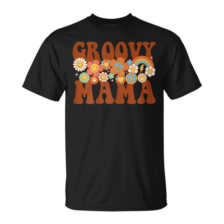 Womens Groovy Mama Retro Matching Family Baby Shower Mothers Day  Unisex T-Shirt