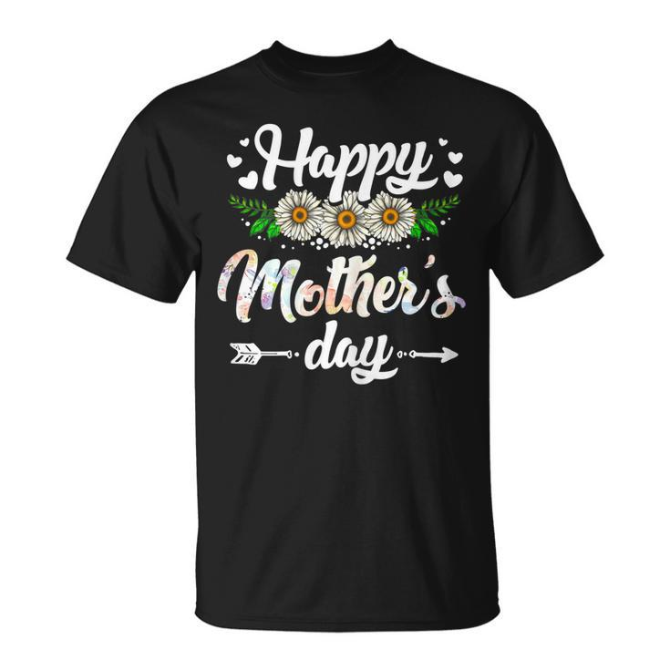 Womens Happy Mothers Day 2023 Cute Floral Women Mom Grandma  Unisex T-Shirt