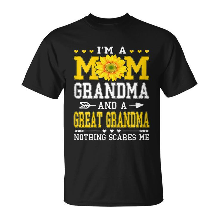 Womens Im A Mom Grandma Great Grandma Mothers Day Sunflower Women Unisex T-Shirt