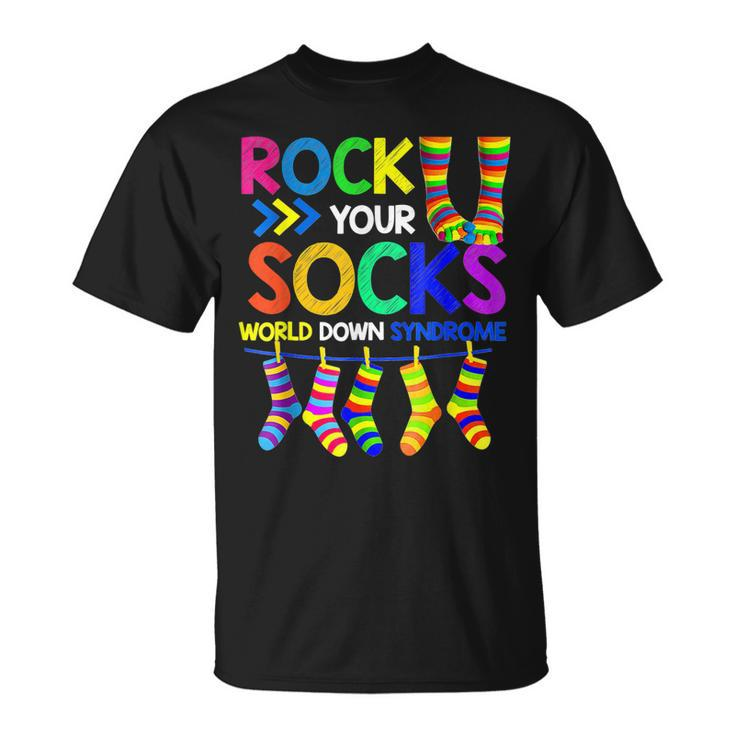 World Down Syndrome Dayrock Your Socks Awareness  Unisex T-Shirt