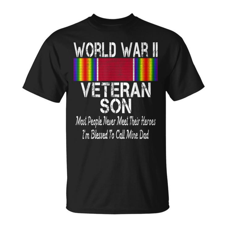 Mens World War Ii Veteran Son Us Military Vet Family T-shirt