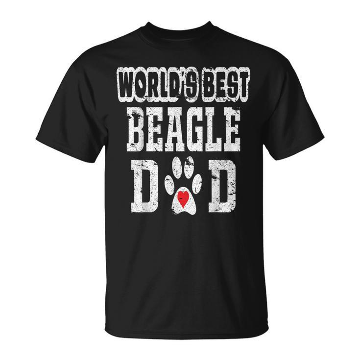 Worlds Best Beagle Dad Dog Lover Distressed Unisex T-Shirt