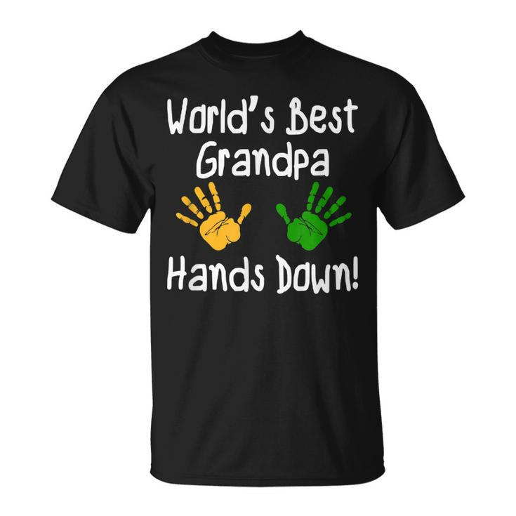 Worlds Best Grandpa Hands Down Unisex T-Shirt