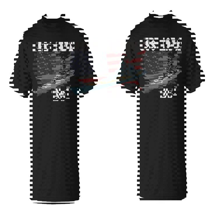 Ww2 American Battleship Uss Iowa Warship Bb-61 Veterans T-Shirt