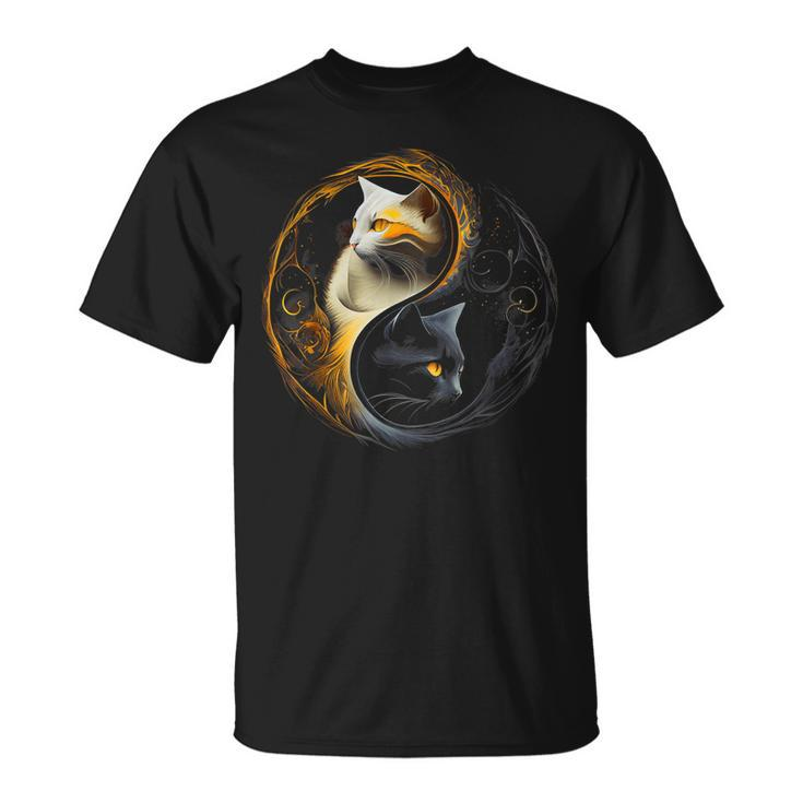 Yin And Yang Cats Yoga Zen Cats Ying Yang Meditation Graphic  Unisex T-Shirt