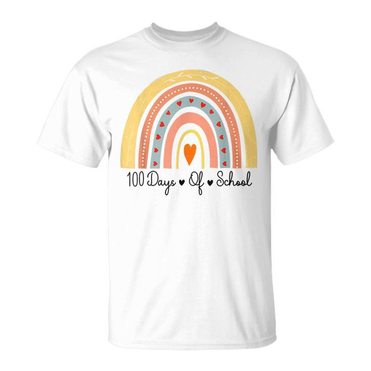100 Days Teach Love Inspire Cute Rainbow Back To School T-Shirt