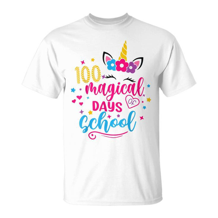 100 Magical Days 100Th Day Of School Girl Unicorn Costume T-shirt