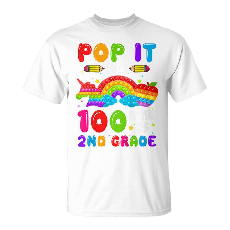 100Th Day Of School Pop It 100 Days Of 2Nd Grade T-shirt