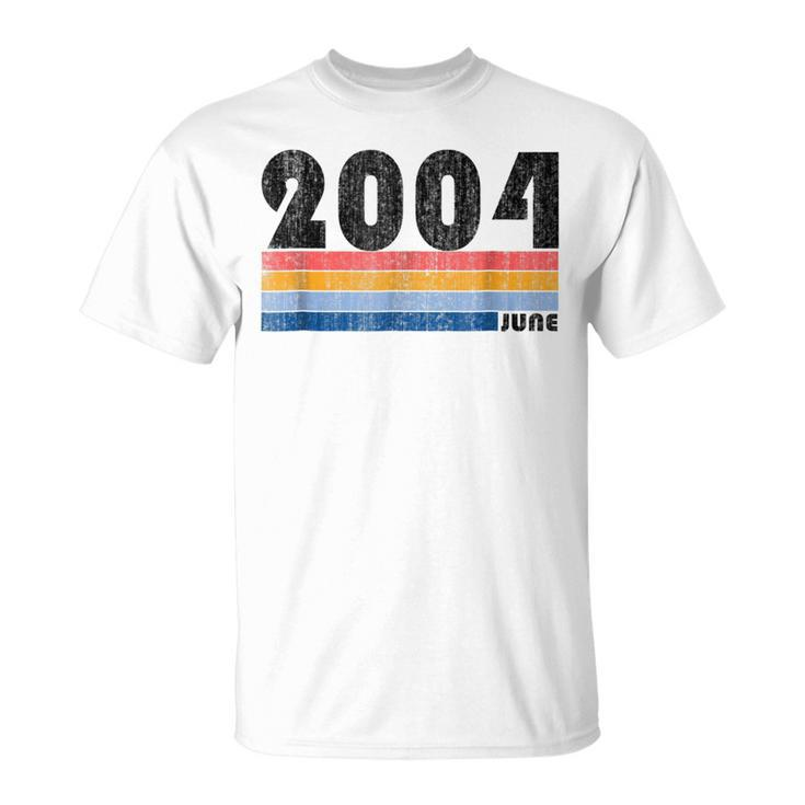 14Th Birthday Gift Retro Born In June Of 2004 T Unisex T-Shirt