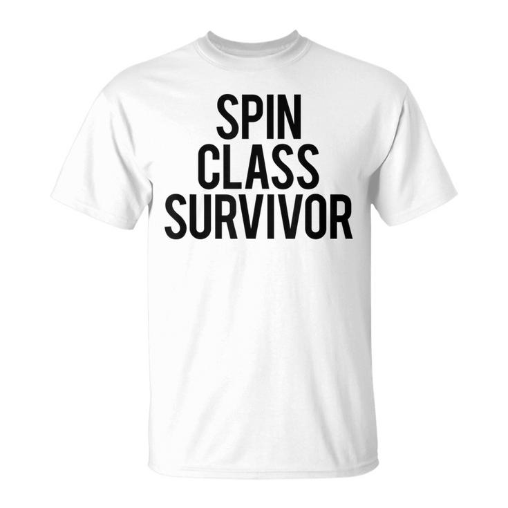 Spin Class Survivor Funny Gym Saying Fitness Spinning Class Men Women  T-shirt Graphic Print Casual Unisex Tee | Seseable