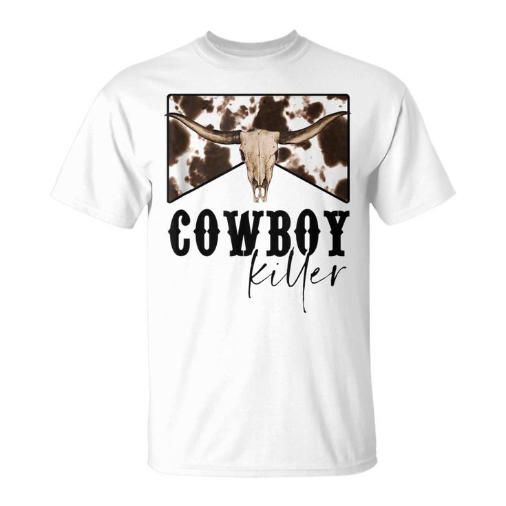 Western Cowgirl Vintage Punchy Cowboy Killers Bull Horn T-Shirt