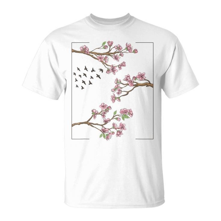 Aesthetic Japanese Style Cherry Blossom Tree Sakura Japan  Unisex T-Shirt