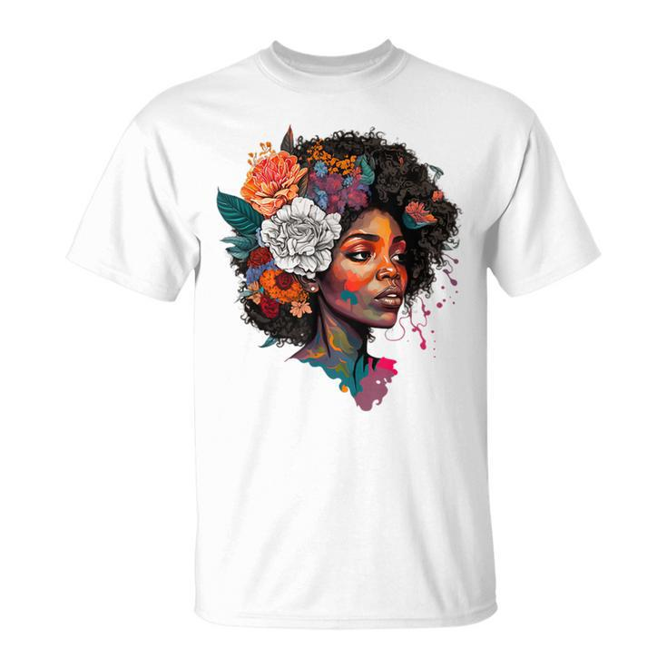 Afro Hair Natural Black History  Pride Black Melanin  Unisex T-Shirt