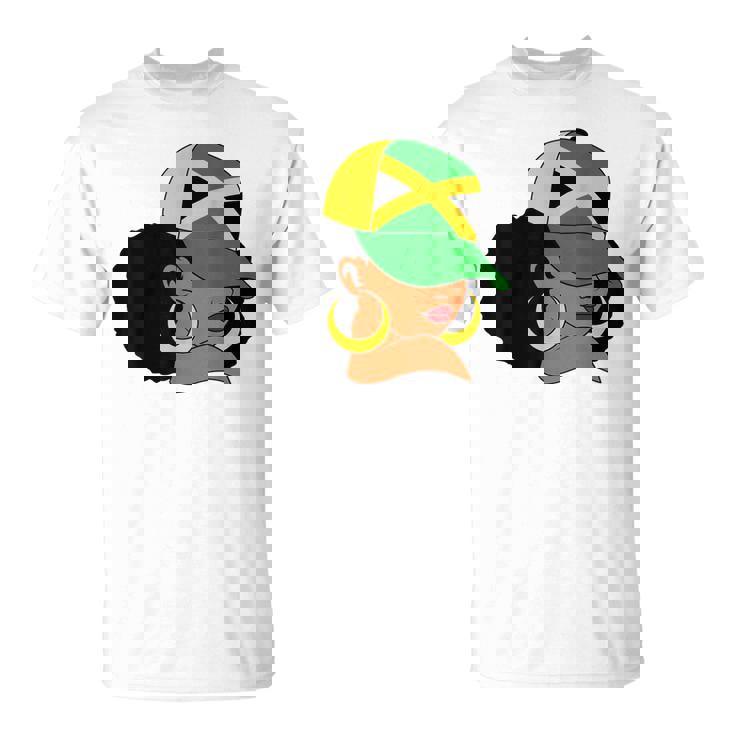 Afro Patriotic Jamaica Flag Jamaica Girls Rock Jamaica  Unisex T-Shirt