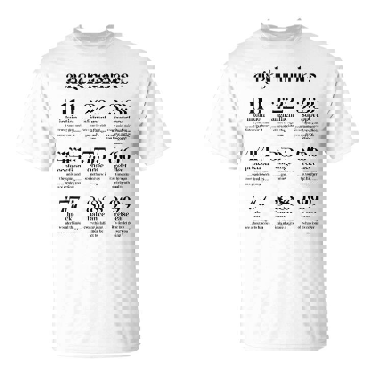 Angel-Numbers Aesthetic Numerology Vintage Retro Unisex T