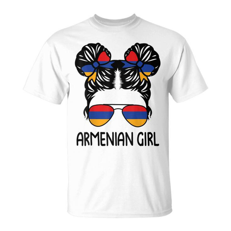 Armenian Girl Messy Hair Armenia Pride Patriotic Womens Kids Unisex T-Shirt