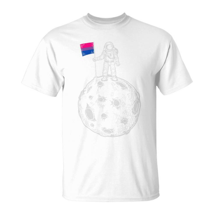 Astronaut Moon Bisexual Flag Space Lgbtq Gay Pride Unisex T-Shirt