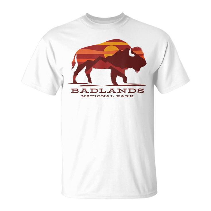 Badlands National Park South Dakota Buffalo Bison Sunset  Unisex T-Shirt