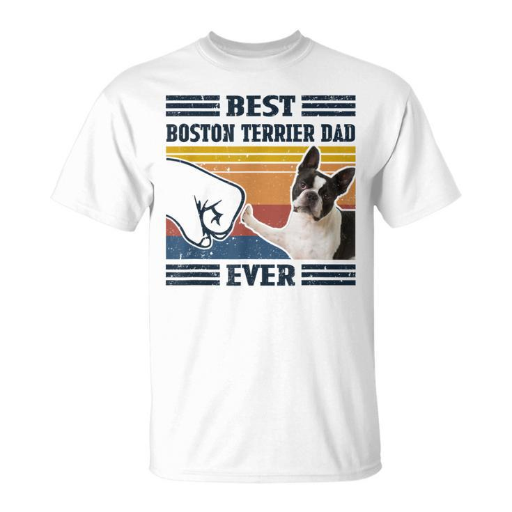 Best Boston Terrier Dog Dog Dad Ever Bump Fit Dog T-Shirt