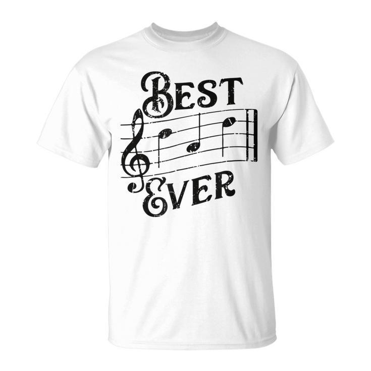 Best Dad Ever Musical Notes Design For Music Lover Father Unisex T-Shirt