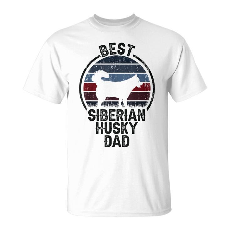 Best Dog Father Dad Vintage Siberian Husky T-Shirt