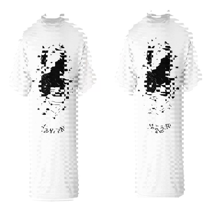 Black Capricorn Zodiac Sign Unisex T-Shirt